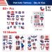 Masper 10 Sheets USA Patriotic Temporary Tattoos - American Flag Red White and Blue 4th of July Face Tattoo - Pack of 10 - Buy Online on GoSupps.com