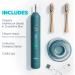 Lumineux Sonic Electric Toothbrush for Adults - Eco-Friendly Bamboo Heads - Deep Ocean Blue - Includes 2 Soft Bristle Heads & USB Charger - Rechargeable & Travel-Friendly - Buy Online on GoSupps.com