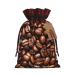 Funny Roasted Coffee Beans Christmas Fabric Gift Bags For Party Favors Giving Goody Bags Black 1 count (Pack of 1)