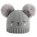 XYIYI Baby Kids Winter Warm Knit Hat Infant Toddler Crochet Fur Pom Beanie Cap for 6-24Months Boys Girls 6-24 Months Bear Grey