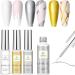 Yueshop Art Liner Gel Nail Polishes Set Painting Soak Off Gel Nail Varnish Set 3x 8 ml Gel Nail Polish Gold Silver White Collection Drawing UV LED Gel Liner Polish Pen Tool For Manicure Art Salon Gold White Silver - Buy Online on GoSupps.com