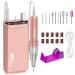 Kredioo 350000RPM Nail Drill Rechargeable Electric Nail Files for Acrylic Gel Nail Low Heat Salon Quality E File Manicure Shaping Nail Care Tools 10 Nail Bits for Beginners Nail Technician Rose Gold