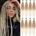 Leeven 8 Packs Pre Stretched Braiding Hair 26 Inch Yaki Texture Ombre Brading Hair Extensions for Box Braids Kanekalon Hair Fiber Crochet Hair Extensions for Braiding /26 Inch 27613# 26 Inch (Pack of 8) 27613#