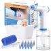 Ear Wax Removal - Electric Ear Cleaner with Light - Ear Irrigation Kit for Ear Wax Accumulation - Cleaning Kit with 4 Pressure Modes - Ear Wax Removal Tool with Basin Towel & Tips (Blue)