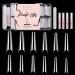 Makartt xxl ballerina press on nail set with glue ultra long nail tips half cover nagle tips with naglefelie 4pcs nail glue false nail for nail art 245 pieces (1 Pack)