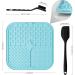 Coomazy Leak Mat for Dogs - 2-Pack Lick Mats with Silicone Spatula & Brush | Slow Feeder Dog Bath & Grooming - Blue & Purple - Buy Online on GoSupps.com