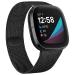 YILED Metal Bands Compatible with Fitbit Sense / Fitbit Versa 3 for Women Men, Stainless Steel Mesh Breathable Wristband Strap with Adjustable Magnet Lock Small Black
