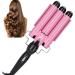 3 Barrel Curling Iron Wand Adjustable Hair Crimpers Hair Styling Tool Hair Curler Waver Crimper for Home and Salon 110V 240V (Pink 28mm) US Plug Pink 28mm - Buy Online on GoSupps.com