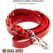Logical Leather 6FT Braided Dog Leash - Heavy Duty Full Grain Leather Lead in Red - Buy Online on GoSupps.com