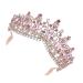 Minkissy Women Tiara with Comb | Crystal Headband Crown for Bride Princess & Lady - Golden & Rosa Strass - Buy Online on GoSupps.com