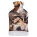Sleeping Dog Hot Water Bottle With Cover Plush Bed Bottle Hand Warmer For Adults And Children 26.5X15.3cm