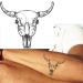Dopetattoo 6 Sheets Temporary Tattoos - Buffalo Skull Sketch Bull Bones Design for Men and Women - Neck, Arm, Chest - Easy to Apply, Long Lasting - Buy Online on GoSupps.com