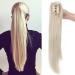 Ponytail extension ponytail braid with clip hair parts hair extension hair pace hair heat-resistant micro-wavy like real hair 22 "(55cm) bleached blonde 55 cm bleached blonde