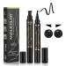 Anglicolor 2 Pack Eyeliner Stamp Winged Eyeliner Stamp Long Lasting Liquid Stamp Eye Liner Pen Dual Ended Pencil Waterproof Liquid Eye Liner For Women Christmas Gift (02-Black) 01 Black Old