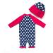 Bonverano Baby Girls UPF 50+ Sunsuit with Sun Cap - Rose Red (9-12 Months) - Buy Online on GoSupps.com