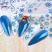 JMEOWIO Christmas Nail Art Stickers 9 Sheets Self Adhesive Nail Decals Snowflake Reindeer Pattern DIY Design Nail Decoration for Women Girls - Blue - Buy Online on GoSupps.com