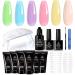 Beetles Gel Poly Extension Nail Kit - 6 Colors Blue Green Nude Pink | UV Lamp, Base & Top Coat for Summer Nails - Buy Online on GoSupps.com