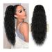 Ponytail Extensions Ponytail Hair Extension For Women Long Curly Wavy Drawstring Ponytail Hairpieces Synthetic Fake Horse Tail Black Blonde Red for Women(#1B) 26inches #1B