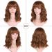 BOGSEA Light Auburn Synthetic Wavy Wig with Bangs | Short Bob Heat Resistant Hair for Women | Everyday Party Ready - Buy Online on GoSupps.com