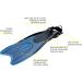 Cressi Palau Adjustable Snorkeling Fins - Long Blade Open Heel Flippers - Blue/Azure - L/XL (US Man 11/13, US Lady 12/14, EU 44/47) - Made in Italy - Buy Online on GoSupps.com