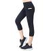 Neonysweets Women's Workout Leggings Phone Pocket Running Yoga Pants Small Yogacapris1256-black
