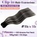 Buy Laavoo Black Real Hair Extensions - Clip-In Ombre 105g | 7 Pieces 45cm Balayage Black/Silver - Buy Online on GoSupps.com