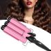 3 Barrel Curling Iron Wand Adjustable Hair Crimpers Hair Styling Tool Hair Curler Waver Crimper for Home and Salon 110V 240V (Pink 32mm) US Plug Pink 32mm - Buy Online on GoSupps.com