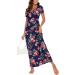 YUNDAI Womens Maternity Maxi Dress Short Sleeve Floral Loose Long Dress XXL B06 Rose Navy - Buy Online on GoSupps.com