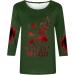 Yihaojia Womens Halloweeen 3/4 Sleeve Shirts Scary Blood 3D Splatter Print Crewneck Pullover Tee Shirt Green#198 XX-Large - Buy Online on GoSupps.com