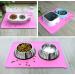 Joytale Non-Slip Silicone Dog & Cat Bowl Pad Waterproof Pink 53x37cm | Pet Feeding Mat - Buy Online on GoSupps.com