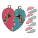 LALAFINA 5 Pairs Pendant Handmade Jewelry Best Friend Necklace Friend Half Heart Necklace Lovers Bulk Charm