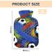 Mnsruu 2L Hot Water Bottle with Soft Cover - Football Painting | Perfect Christmas Gift for Women & Kids - Buy Online on GoSupps.com