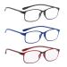 PROFLEX BluOptix Blue Light Blocking lightweight flexible scratch resistant unisex (mens + womens) computer screen technology reading glasses +0.0 +1.0 +1.5 +2.0 +2.5 +3.0 +3.5 +4.0 Black blue&red 1.0 Dioptres