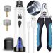 YABIFE Dog Nail Grinder, Dog Nail Trimmers and Clippers Kit, Super Quiet Electric Pet Nail Grinder, for Small Large Dogs & Cats Toenail & Claw Grooming,3 Speeds, 2 Grinding Wheels blue scissor