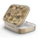 Pill can box with mirror retro 2 compartment Small pill box bronze rectangular pill box or vitamins fish oil dietary supplements pills contain 1 piece F-17-vintage map-1