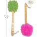 Shower Loofah Body & Back Scrubber - Exfoliating Bath Brush with Long Wooden Handle - 2-Pack for Men & Women - Buy Online on GoSupps.com