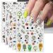 JMEOWIO 9 Sheets Halloween Nail Art Stickers Decals Self-Adhesive Cute Colorful Ghost Pumpkin Nail Supplies Nail Art Design Decoration Accessories