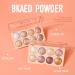 KYDA 8 Colors Baked Powder Palette | Multiuse Eyeshadow Highlighter & Contour | Lightweight Buildable Glossy Pigment - Golden Luster #01 - Buy Online on GoSupps.com