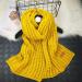 Women's Knitted Cashmere Scarf - Classic Yellow Poncho Neck Warmer | Soft Large Triangular Shawl for All Seasons - Buy Online on GoSupps.com