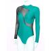Freebily Women's Sheer Mesh Long Sleeve Sequined Mock Neck Bodysuit Green X-Large - Buy Online on GoSupps.com