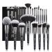 Beili 25 brush set make-up professional make-up brush set eyeshadow brush set foundation eyeshadow powder contour highlighter kabuki bronzer blush liquid creamy powder concealer & blend black-25pc