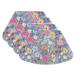 CounterArt Meadow Floral Wedge Shaped Reversible Easy Care Flexible Plastic Placemat 4 Pack Made in The USA 17.75 x 11.25 Colorful Reversible Easily Wipes Clean