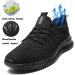 LANGFEUU Men's Non Slip Tennis Shoes | Lightweight Breathable Gym Sneakers - Size 12 Black - Buy Online on GoSupps.com