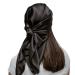 Mulberry Park Pure Silk Head Scarf Bandana - Wake Up with Less Frizz  Helps Maintain Hairstyle  Supports Hair Regrowth  Head Wrap Scarf for Sleeping - 19 Momme Silk  Grade 6A - 36 Inch Square Black