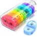 Auvon tablet box 7 days in the evening pill box 2 compartments handy and moisture-resistant medication box for your hand or pocket to store vitamin and medication