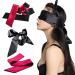 3PCS Satin Eye Mask Blind Sleep Mask 150cm/59 Inch Adjustable Silk Double Satin Eye Mask for Women for Travel Nap(Black Red Pink)