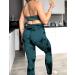 ZAAYO Women's Gym Leggings - Booty Scrunch High Waist Seamless Yoga Pants - Tie Dye Blue Green - XS - Buy Online on GoSupps.com