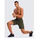 CRZ YOGA Men's 2 in 1 Running Shorts with Liner - 7'' Quick Dry Athletic Shorts, Dark Olive - Buy Online on GoSupps.com