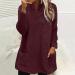 AMhomely Women's Plus Size Teddy Fleece Hoodie with Pocket - Soft Double Fleece Pullover for Winter Lounge Wear - Wine Red - Buy Online on GoSupps.com