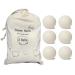 Dryer Balls 6-Pack - XL with Storage Bag Premium Wool Selected for Ball Material Laundry Balls Softener for Clothes Drying Reusable Rainy Season Solution Anti-Static (White Pack of 6) Pack of 6 White